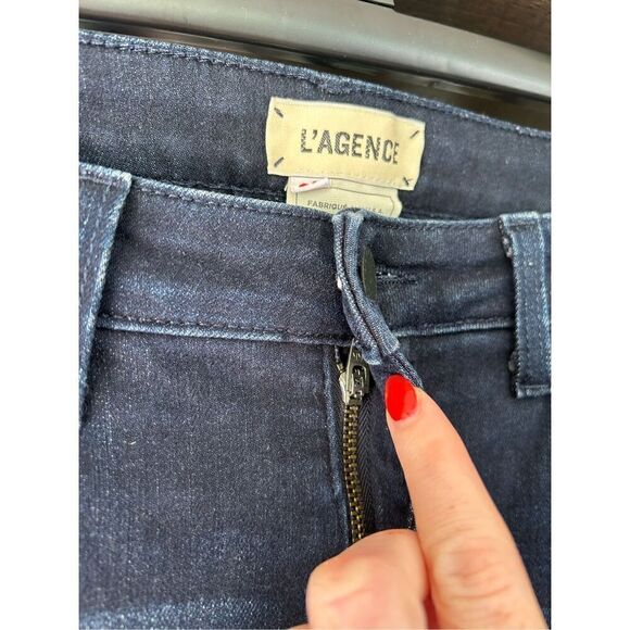 L’AGENCE Dark Blue Wash High Waisted Skinny Jeans Size 29 - Picture 3 of 5